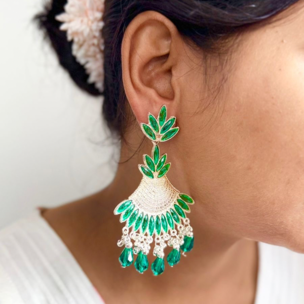 Emerald Charm Green Jhumka Earrings