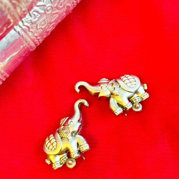 Golden Minimal Elephant Stud Earrings