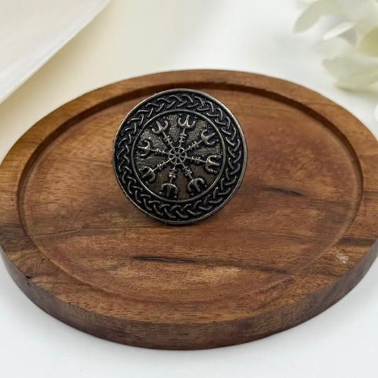 Vintage Oxidised Trishul Mandala Adjustable Ring