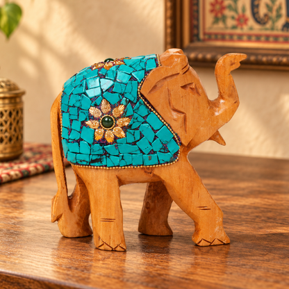Wooden Elephants Set of 4 for Rajasthani Decor
