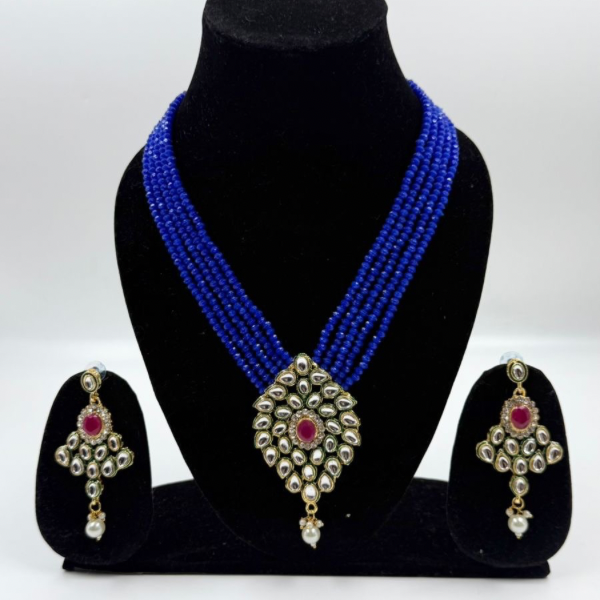 Sapphire Kundan Statement Necklace Set