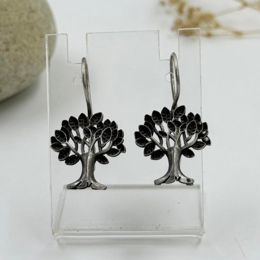Oxidized Tree Shaped Earring drops