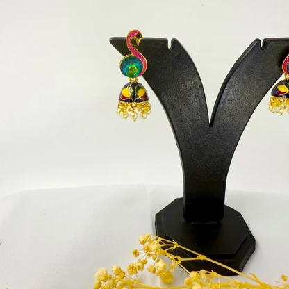 Peacock Paradise Jhumkas