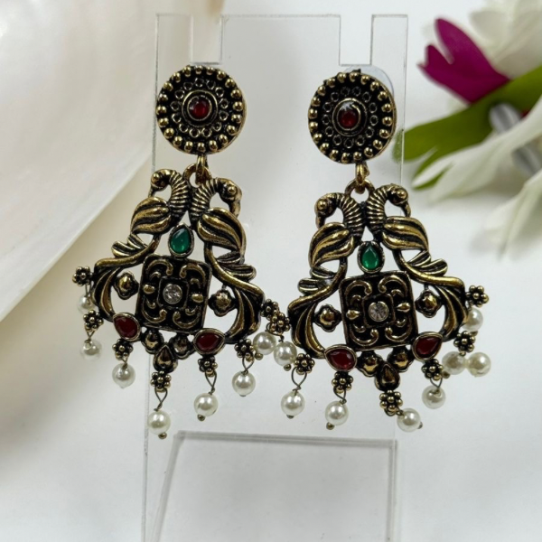 Antique Gold with Ruby & Emerald Sparkle