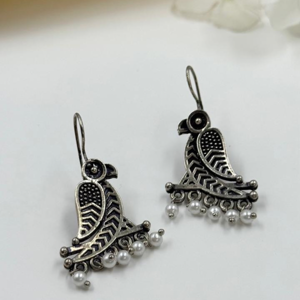 Tribal Bird Oxidised Earrings