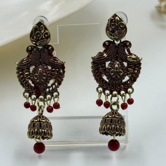 Modest Red Dangler Earrings