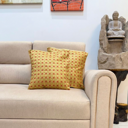 Elegant Geometric Pattern Cushion Covers - Traditional Charm with Modern Twist