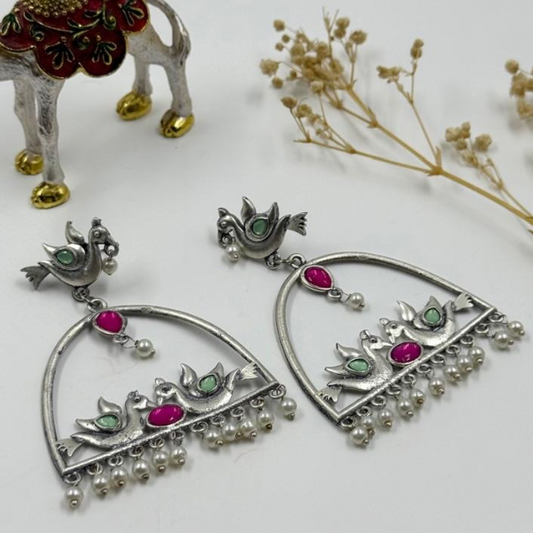 Adorable Silver Bird Earring 2