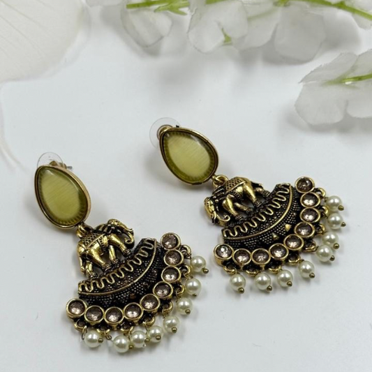 Charming Elephant Dangler Earrings - A Symbol of Grace & Strength 1