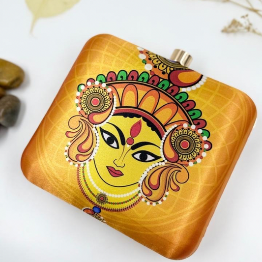 The Elegant Durga Ma Textured Printed clutch