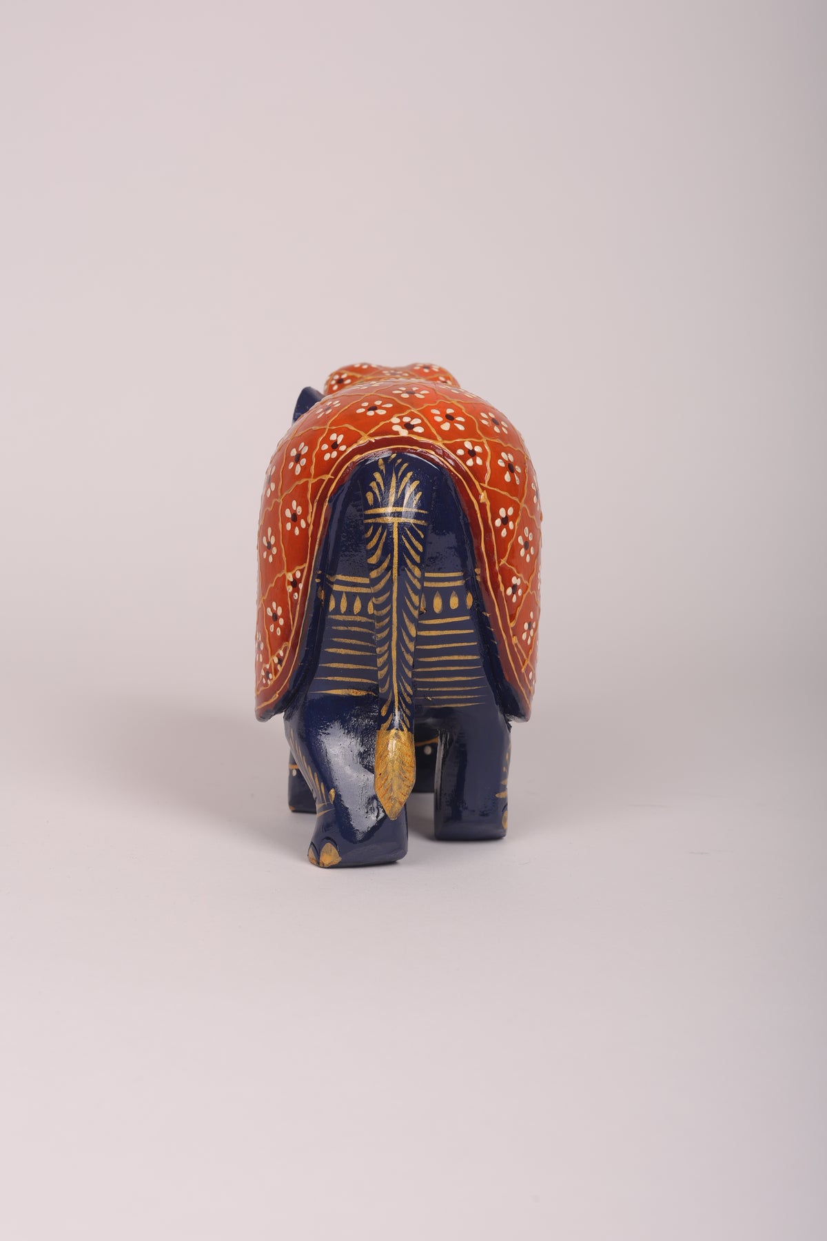 Blue & Orange Colour Royal Elephant Family Set of 4