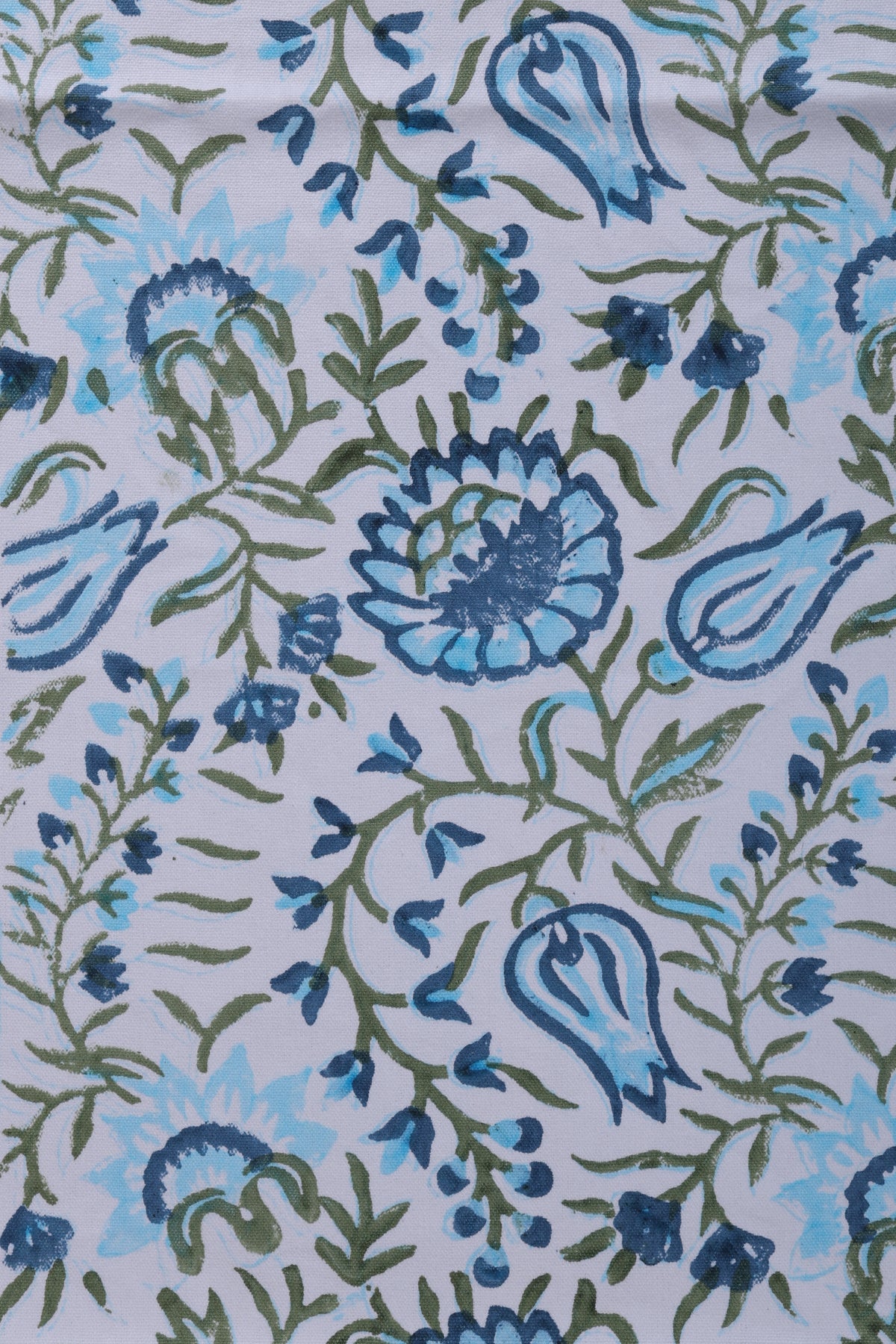 Jaipuri Blue Block Print Dining Table Runners with Mats & Napkins (13 pieces)