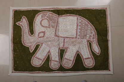 Hand Embroidered Elephant Wall Hanging - Rajasthani Theme