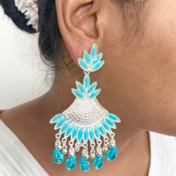 Elegant Blue Statement Earrings