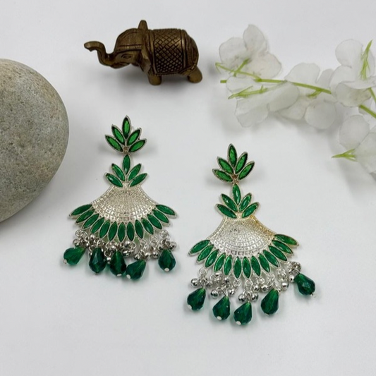 Emerald Charm Green Jhumka Earrings