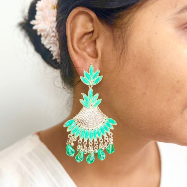 Cool Green Jhumka Earrings