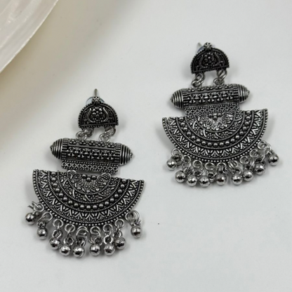 Mehefil Jamm Jaaye Oxidised Silver Earring Combo
