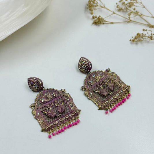 Gulaabi Noor Antique Earrings