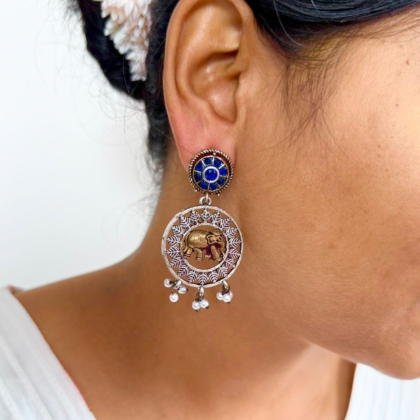 The Elephant Earring with Chakra Motif