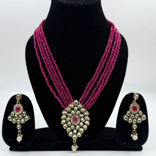 Royal Ruby Kundan Charm Set