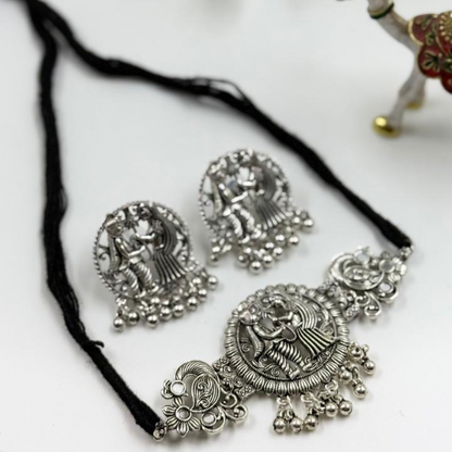 Radha Krishna Enchant – Oxidized Silver Choker