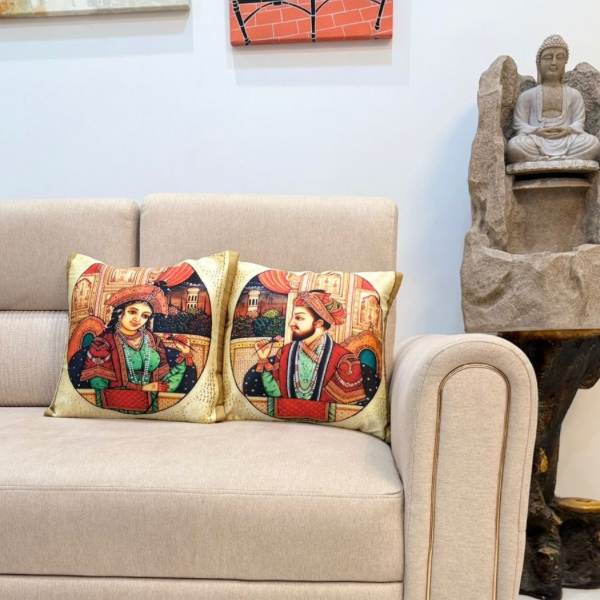 Royal Heritage: King and Queen Rectangular Cushion Covers
