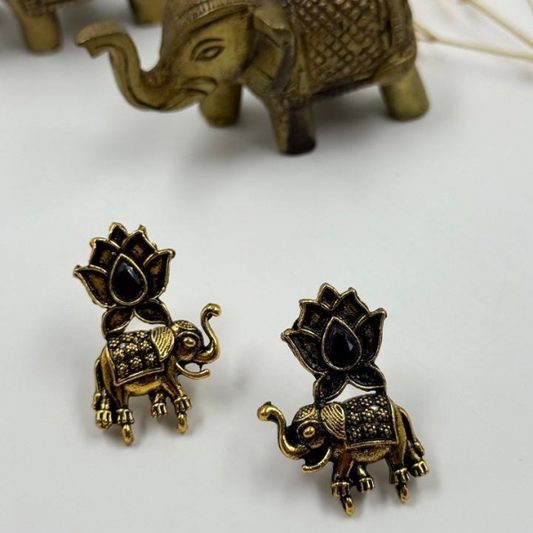 Lotus Royale – Elephant Charm Earrings 1