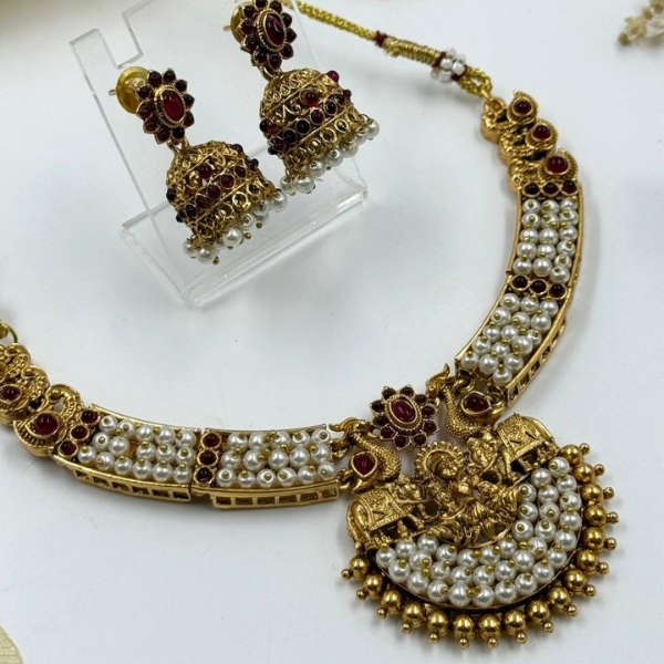 Pearl Majesty – Divine Goddess Temple Necklace Set