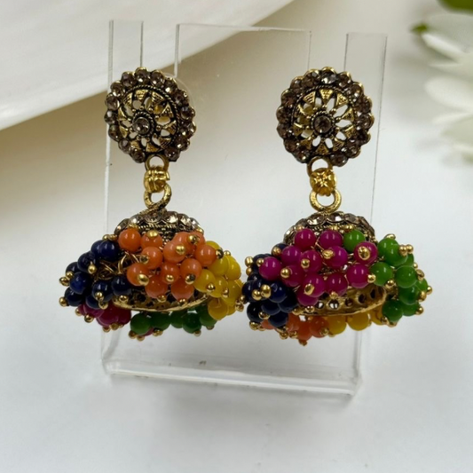 Multicolored Fiesta Jhumka Earrings