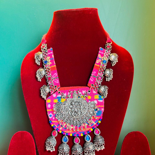 Radiant Pink Fabric Necklace