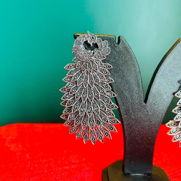 Silver Plated Peacock Earings