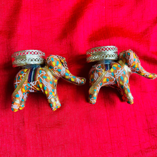 Cheerful Elephant Candle Diya Set