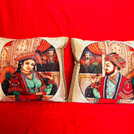 Royal Heritage: King and Queen Rectangular Cushion Covers