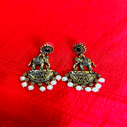 Vintage Charm Elephant Earrings