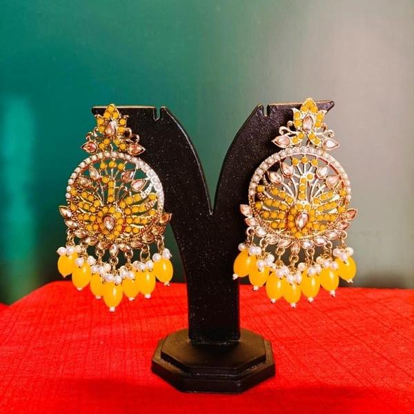 Dreamy Peacock Chandbali - Golden Glow